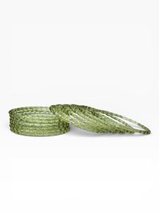 Olive Green Emerald Cut <b>Gold</b> <b>Plated</b> Pearl Trendy Raindrop Glass <b>Bangles</b> Set for Women Indian Wedding & Party Wear Jewellery - Product Image 2