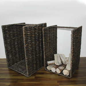 Ensemble de paniers à magazines rustiques écologiques en jacinthe d'eau Artex Dong Thap, multifonctionnels, décoratifs, pour le rangement du bois de chauffage - Product Image 5