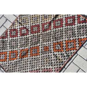 Alfombra de lana turca Vintage roja naranja 29X34 pies área grande patrón abstracto pasillo rectángulo mesita de noche modelo alfombras respaldo de látex - Product Image 5