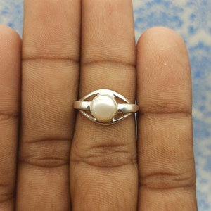 Modern Natural Freshwater <b>Pearl</b> Gemstone Handmade 925 Sterling Silver <b>Ring</b> Fine Jewelry Custom Size Wholesale Quantity - Product Image 5
