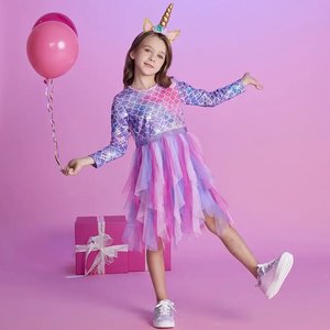 Costume de sirène pour enfant pour anniversaire, déguisement, robe enfant sirène - Product Image 2