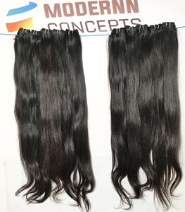 100% vente en gros droite aucun enchevêtrement brut non traité indien Super Double dessiné vierge Extensions de cheveux humains - Product Image 4
