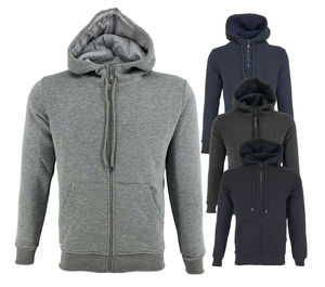 Sweat à capuche zippé pour hommes Sweat à capuche uni Pull en polaire Sweat à fermeture éclair Top Sweats à capuche chauds - Product Image 1