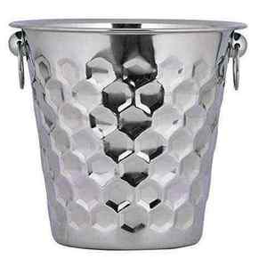 Unique Chrome Finished Hammered Custom <b>Beer</b> Ice <b>Bucket</b> Stainless Steel Ice <b>Bucket</b> With Lid for <b>Beer</b> Cooling Usage Bottle Chiller - Product Image 1