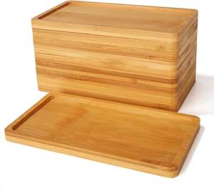 <b>Small</b> Wooden Decorative Tray for Vanity Plants <b>Candles</b> Keys Soap Jewelry & Tealight-Lightweight Wood Handicraft - Product Image 1