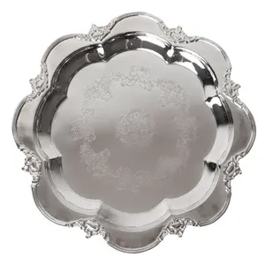 Plato de Presentación de Metal de Lujo, Calidad Premium, Hecho a Mano, para Bodas, Color Dorado Personalizado, Forma Irregular, Acero Inoxidable, 100 Piezas - Product Image 4