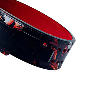 เข็มขัดยกน้ำหนักหนังสำหรับออกกำลังกายเข็มขัดหนังสำหรับงานหนักพิมพ์ลายโลโก้ - Product Image 6