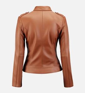 Chaqueta de cuero OEM para mujer, aspecto a la moda, alta durabilidad, etiquetado privado, proveedor verificado por Alibaba - Product Image 4