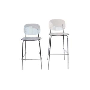 Set Moderno di 4 Sgabelli da Bar in Acrilico Trasparente con Gambe in Metallo Cromato, Design Girevole Contemporaneo per Casa, Bar, Hotel o Feste - Product Image 1