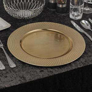 Placa de cargador de metal estilo granja rústica con detalles vintage perfecto para el estilo de eventos y la decoración de banquetes - Product Image 1