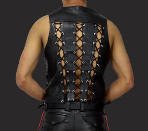 Chaleco de moto de cuero Reversible de alta calidad para hombre, estilo clásico, impermeable, transpirable, hecho en Pakistán, el mejor Chaleco de motorista - Product Image 4