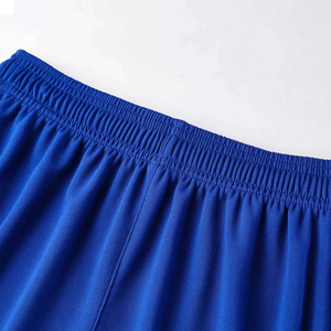 Conjunto de pantalones cortos de fútbol azul real personalizados ropa deportiva de equipo transpirable de secado rápido con ribete blanco uniforme de fútbol de manga corta - Product Image 6