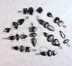 จี้พลอยสีเงินโบฮีเมียนประกายวิบวับสำหรับทำเครื่องประดับทำเครื่องประดับชุดฝังหนามเตยเครื่องประดับเงิน - Product Image 4