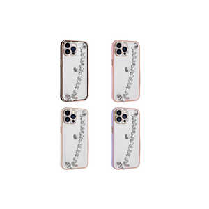 Étui de luxe pour iPhone 12 Pro, édition Blazer Siyah, avec protection de l'appareil photo, poignée intégrée, décoré de pierres, en PC, silicone et matériau matelassé - Product Image 2