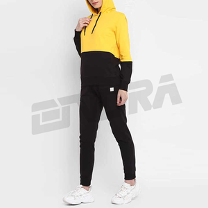 Conjunto de sudadera con capucha y Jogger de moda para mujer con un diseño de bloque de color atrevido, chándal cómodo perfecto para estilo callejero o trajes de viaje - Product Image 5
