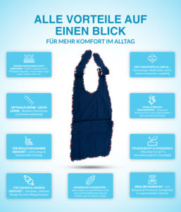 Bavoirs pour adultes Luise avec logo personnalisé, longs, décoratifs, modernes, en coton, accessoires de nettoyage ménager, couvre-vêtements bleus - Product Image 5