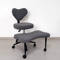 Chaise de bureau moderne réglable en hauteur, pivotante, en peau de mouton, chaise de méditation multifonctionnelle à jambes croisées