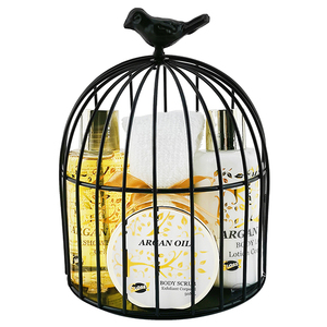 Set per la Cura della Pelle all'Olio di Argan con Gabbia per Uccelli in Metallo - Product Image 1