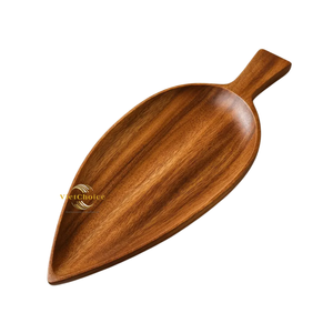 Bandeja de servir de madera ecológica, hecha a mano, de madera maciza, para uso doméstico y en hostelería. - Product Image 3