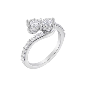 Bague de fiançailles en or blanc 18 carats de qualité supérieure avec diamant véritable pour les bagues de collection de mariage de fête disponibles à la vente - Product Image 6