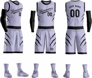 ชุดเสื้อบาสเก็ตบอลสีเทาสำหรับผู้ชายชุดเครื่องแบบบาสเก็ตบอลมีเลื่อมใส่ได้หลายสี - Product Image 5