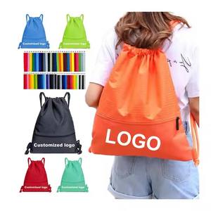 Sac à dos en toile recyclée écologique pour le voyage, le camping et les sports, avec poche avant à fermeture éclair, 30-40L, cordon de serrage, multicolore - Product Image 3