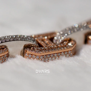 Cadena Cubana de Alta Calidad con Incrustaciones de Diamantes de Laboratorio de Dos Tonos, Estilo Baguette, 18 mm, Joyería Unisex, Chapada en Oro de 14K - Product Image 4