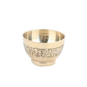 Pure Brass Vintage <b>Small</b> Bowl With Engraving Polish Finished For Home Restaurant And Hotel Kitchenware Metal Arabic Bowl - Product Image 1