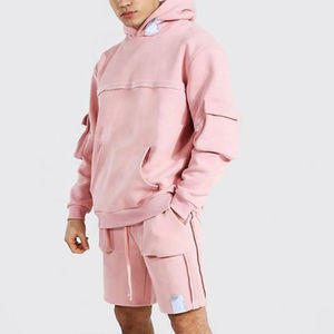 Latest <b>Zip</b> up Hoodie And <b>Short</b> Set <b>Men</b> Custom Sweat Suit <b>Men's</b> Cotton Breathable Jogging Wear <b>Shorts</b> Sets - Product Image 6