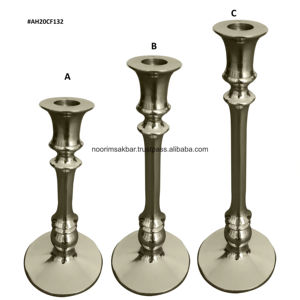 2026 Wedding Decor Aluminum <b>Candle</b> <b>Stand</b> with Classic Nickel Plated Handmade Custom <b>Candle</b> Holder and Pillar Holder - Product Image 1