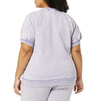 Ensemble 2 pièces tendance 2024 : Short cycliste délavé à l'acide et T-shirt pull coupe droite, pour femme, automne, écoresponsable