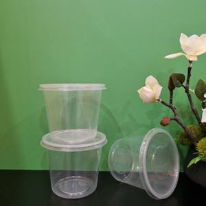 Producto sostenible 2025 Fábrica 16oz 24oz Forma redonda Contenedor de alimentos de plástico con tapa Contenedores de alimentos Plástico PP transparente - Product Image 5