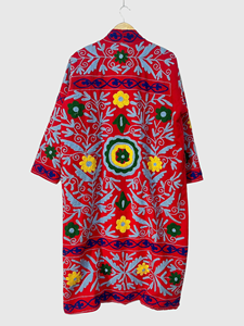 Chaqueta de Terciopelo con Bordado Floral, Cuello Mandarín, Manga Larga, Estilo Prairie Chic, Talla Grande, Ropa de Invierno para Mujer - Product Image 2