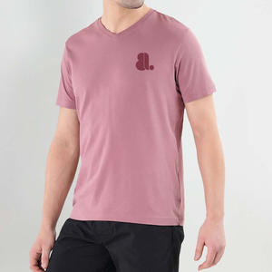 Camiseta de Cuello en V para Hombre, Color Sólido, Manga Corta, Venta al por Mayor, Camisetas de Cuello en V para Hombre, Manga Corta, 100% Algodón, Lisa - Product Image 2