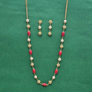 สร้อยคอมาลาแบบโบราณล่าสุดทำด้วยมือคุณภาพส่งออกพร้อมสร้อยคอชุบทอง - Product Image 4