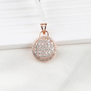 Pendentif de luxe fait main en or rose 14 carats avec diamant rond brillant certifié GIA, serti à griffes, pour femme - Vente en gros - Product Image 1