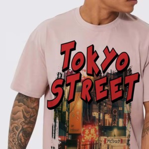 T-shirt surdimensionné personnalisé pour homme, streetwear hip-hop de haute qualité, imprimé en sérigraphie, 100% coton écologique, 300g, coupe ample. - Product Image 4