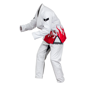 Qualité supérieure Lavé Stretch Léger Polyester/Coton Manches Longues BJJ Jiu Jitsu Judo Karaté Training Wear Ensemble de 2 Pièces - Product Image 4