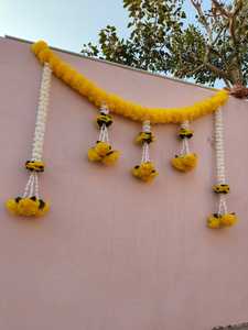 Toran Bandarwal puerta colgante de pared Toran Artificial Marigold Mogra Toran Pooja Mandir decoración del hogar Decoración de la boda - Product Image 3