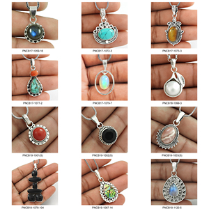 Pierre précieuse turquoise tibétaine naturelle en argent sterling 925 Design unique Pendentif tendance Bijoux de naissance de décembre Fournisseurs en vrac - Product Image 3