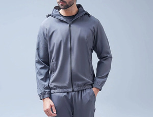 Survêtements d'hiver en satin tissé 100 % polyester haute performance, couleur unie, fermeture éclair, sur mesure, prix de gros pour hommes - Product Image 1
