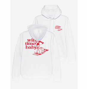 Sudadera blanca con capucha regular de algodón personalizada Wine Time Baby Hoodie - Product Image 1