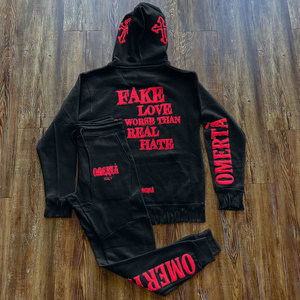 Vêtements de rue en gros 3D Puff sérigraphie coton survêtement logo personnalisé pull survêtements - Product Image 1