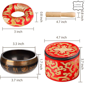 Bol chantant tibétain en métal fabriqué à la main bol chantant tibétain bol chantant pour le yoga et la méditation - Product Image 4