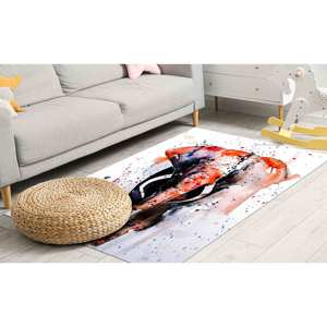 Tapis en aquarelle à l'effigie d'éléphants, tapis pour chambre d'enfant, tapis animalier, tapis faciles à nettoyer, tapis fin non tissé - Product Image 2