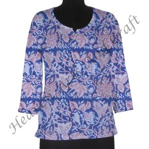 Bloque de mano impreso algodón Kurti vestido étnico Casual desgaste indio Kurti para mujeres bloque de mano impreso Kurti-diseñadores indios - Product Image 4