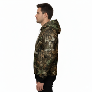 Sudadera con Capucha de Camuflaje con Calavera de Ciervo Lavada Vintage Premium para Cazadores, Ropa de Invierno Duradera y Cómoda para Exteriores - Product Image 4