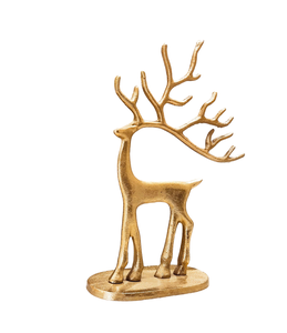 Escultura de ciervo de aluminio fundido personalizada, artesanía de Metal hecha a medida decorativa para el hogar con escultura de ciervo con acabado dorado - Product Image 4