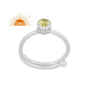 Latest Design Fine Sterling Silver Natural Peridot Gemstone <b>Adjustable</b> <b>Ring</b> Indian Jewelry Manufacturer - Product Image 1