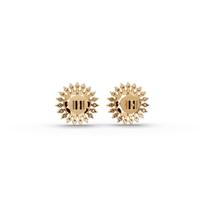 Pendientes de Diamantes Cultivados en Laboratorio con Halo de Rayos de Sol, Joyería Única y Etérea - Product Image 4